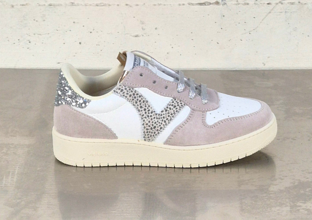 Victoria scarpa donna 1258277 pelle e camoscio plata glitter argento