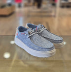 Pitas scarpa donna in tela Poppy marino blu melange