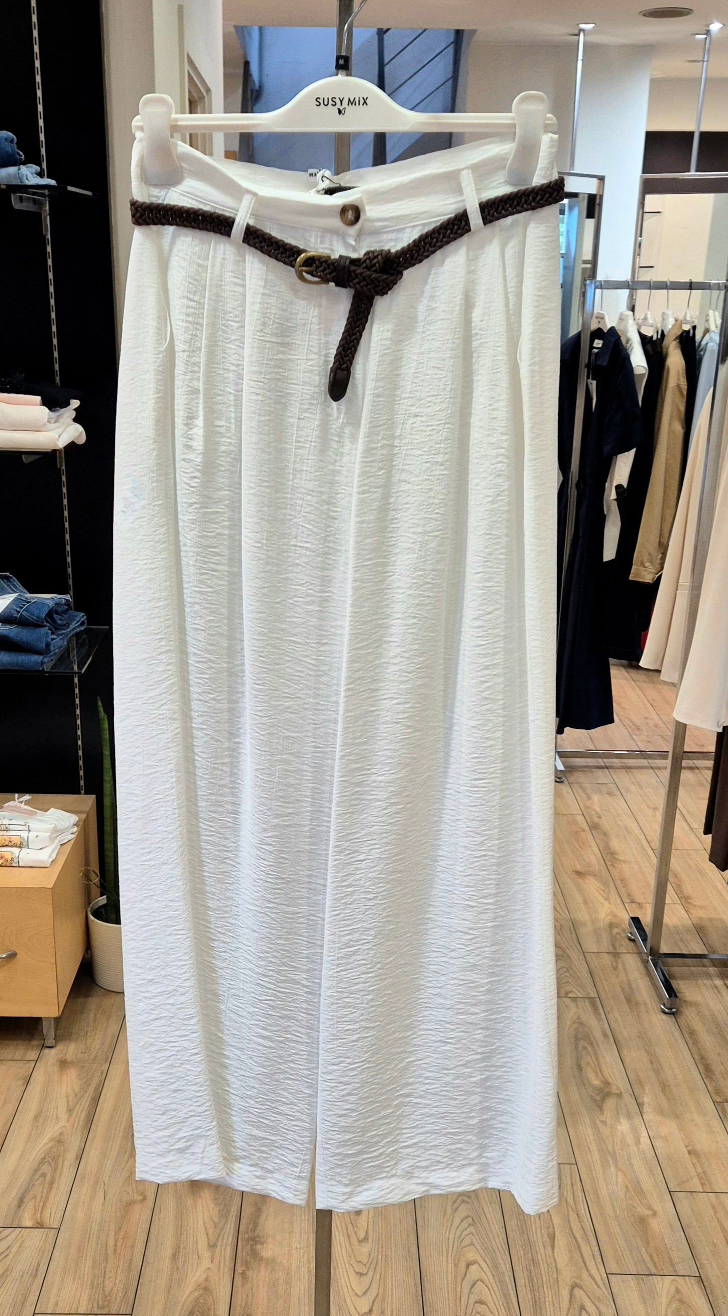 Susy Mix pantalone mistoviscosa  10655 u14 bianco