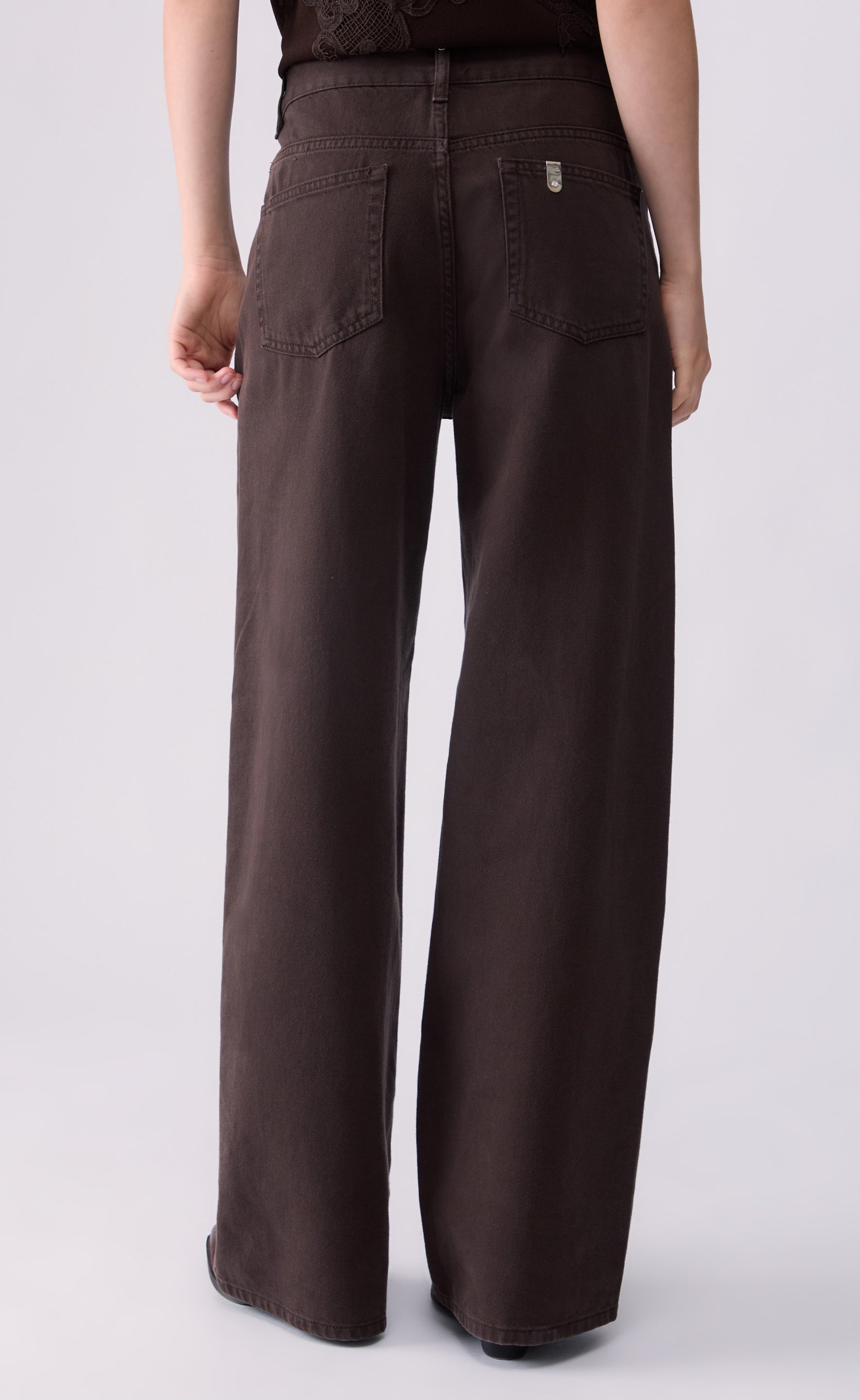 Liu jo jeans straight in cotone drill stretch moro UF6160T581