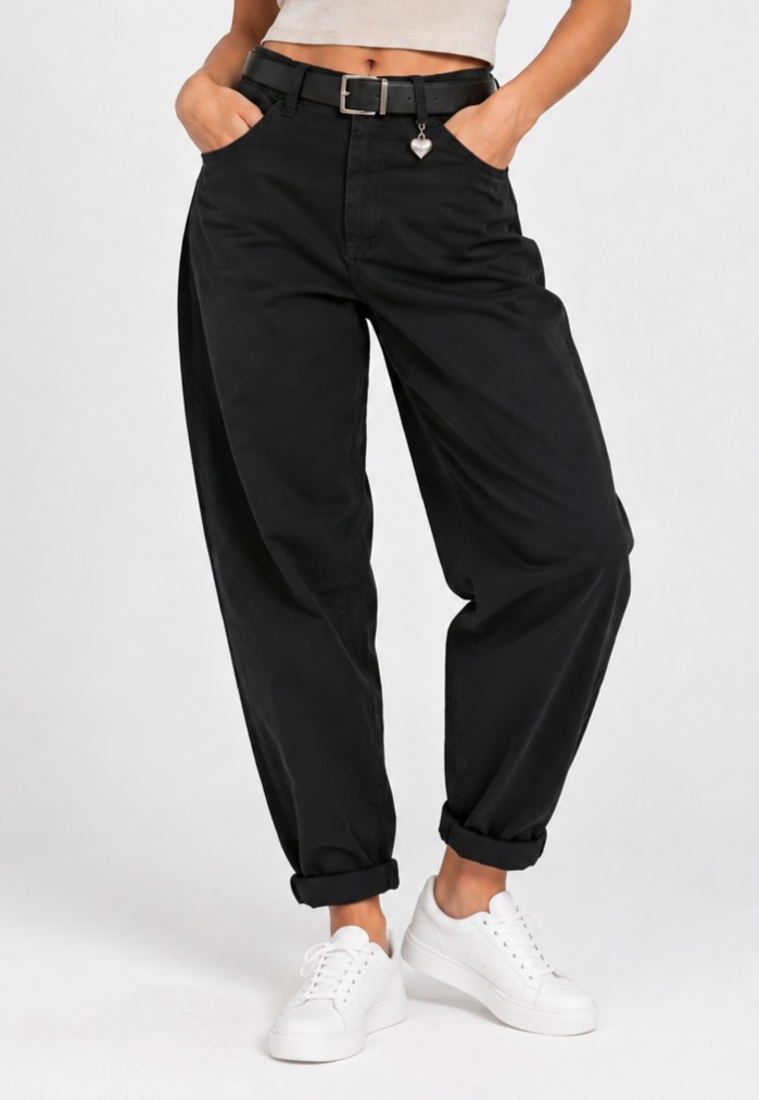 Susy Mix pantalone baloon con cuoricino nero 60285PMTRU75