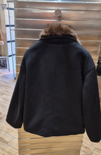 Susy mix chiodo in panno con pelliccia staccabile 800NU75 nero