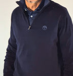 North Sails maglia con mezza zip mistolana viscosa blu 6991480802