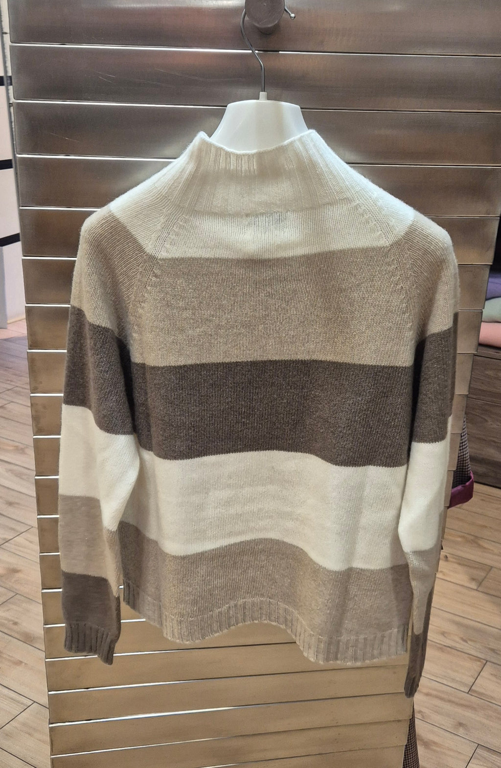 Susy Mix maglia rigata misto cahemere 825925U70 beige/marrone