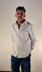 Replay camicia M4144  RIGA BEIGE/BIANCO