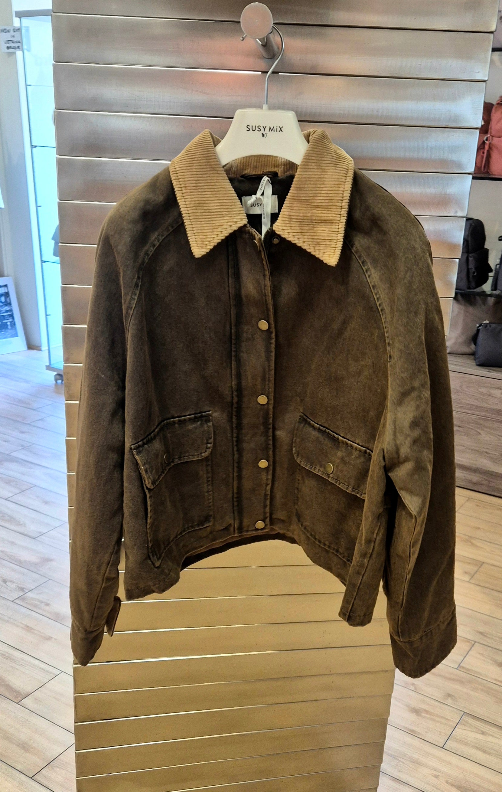 Susy Mix bomber colletto in velluto moro GSDF7023