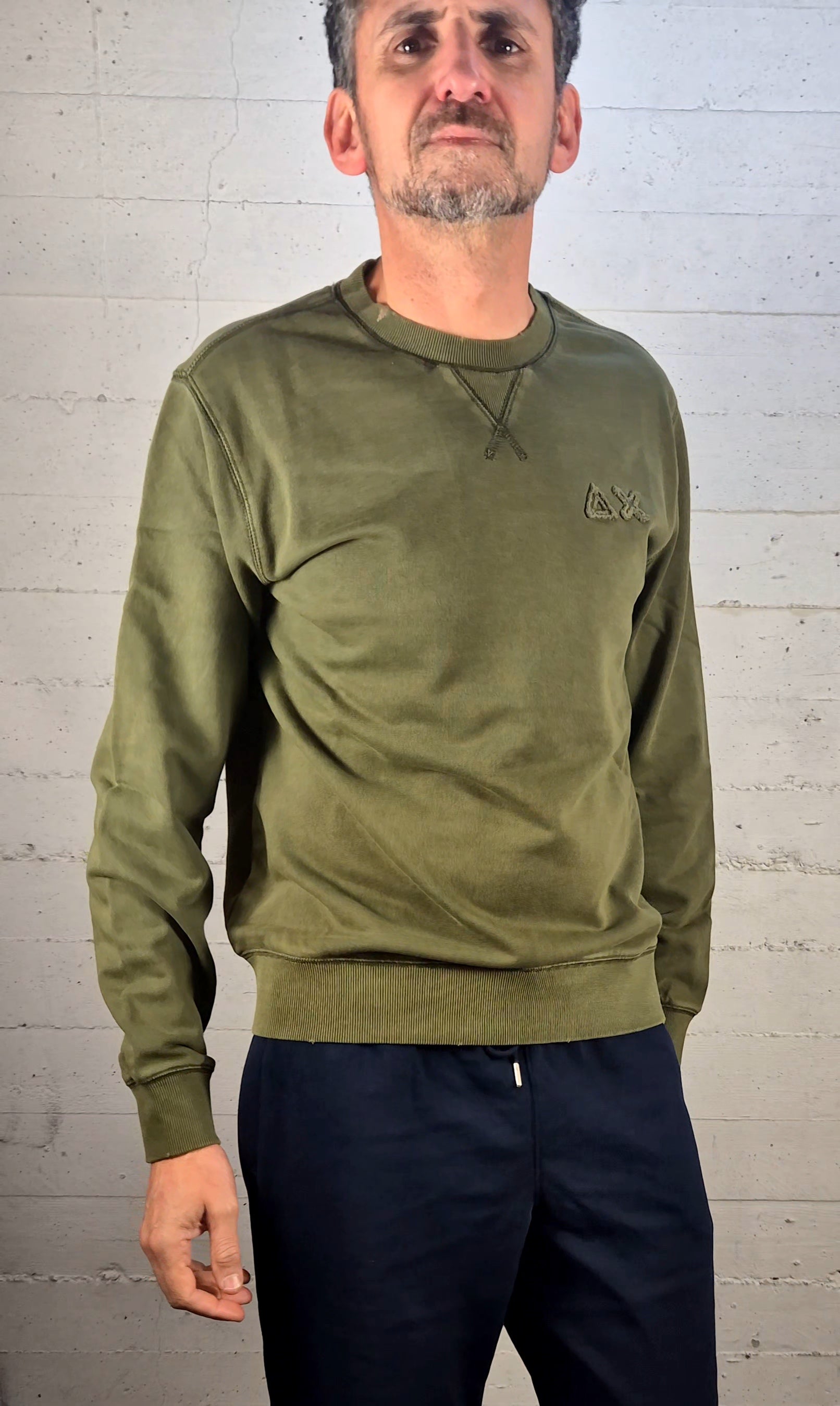 Sun 68 felpa girocollo vintage F3612037 verde