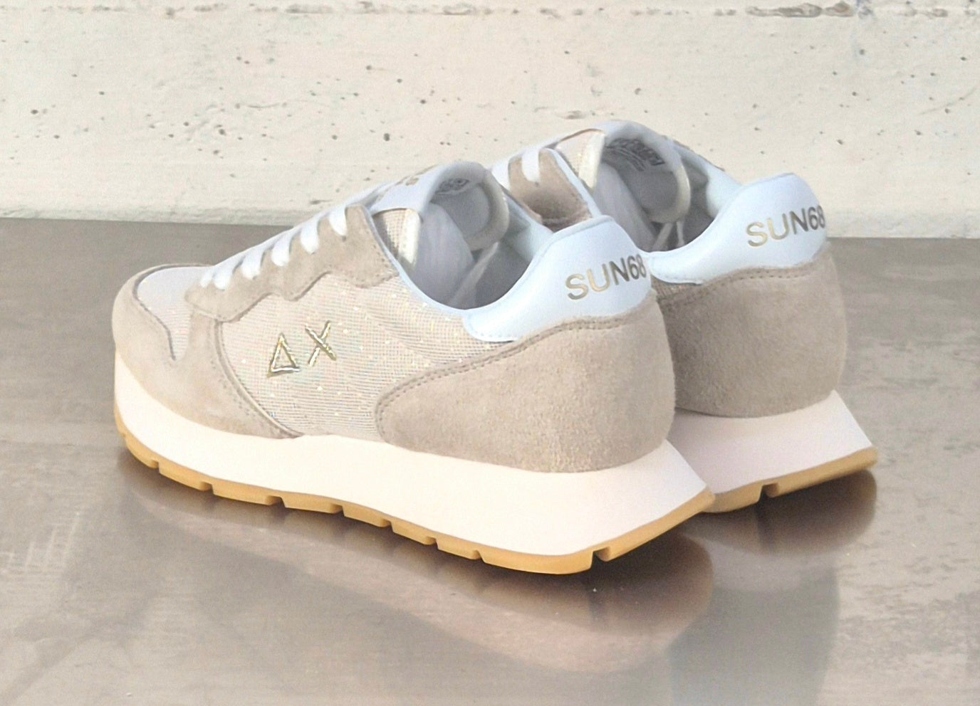 Sun 68 sneaker donna oro Z3620343 Ally glitter textile