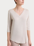 Ragno maglia viscosa scollo v DS48TW champagne