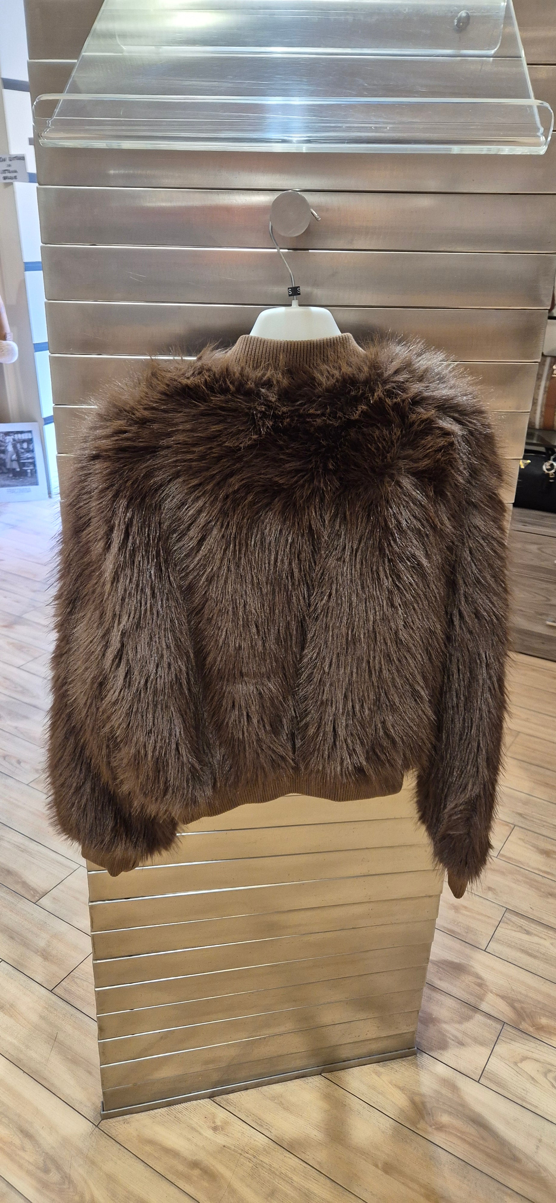 Susy mix bomber in ecopelliccia moro 24863U70