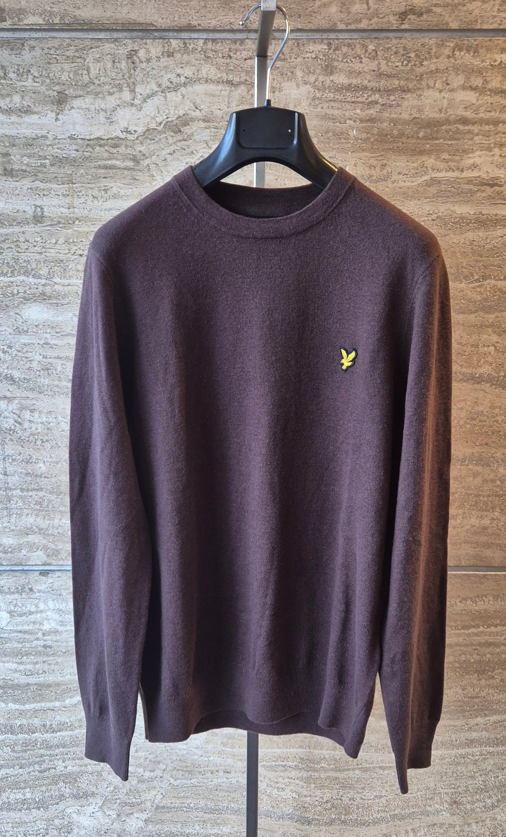 Lyle & Scott maglia girocollo cotton merinos KN2110VCX863 marrone testa di moro