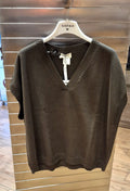 Susy mix gilet 100% cotone made in Italy 61130U70 moro
