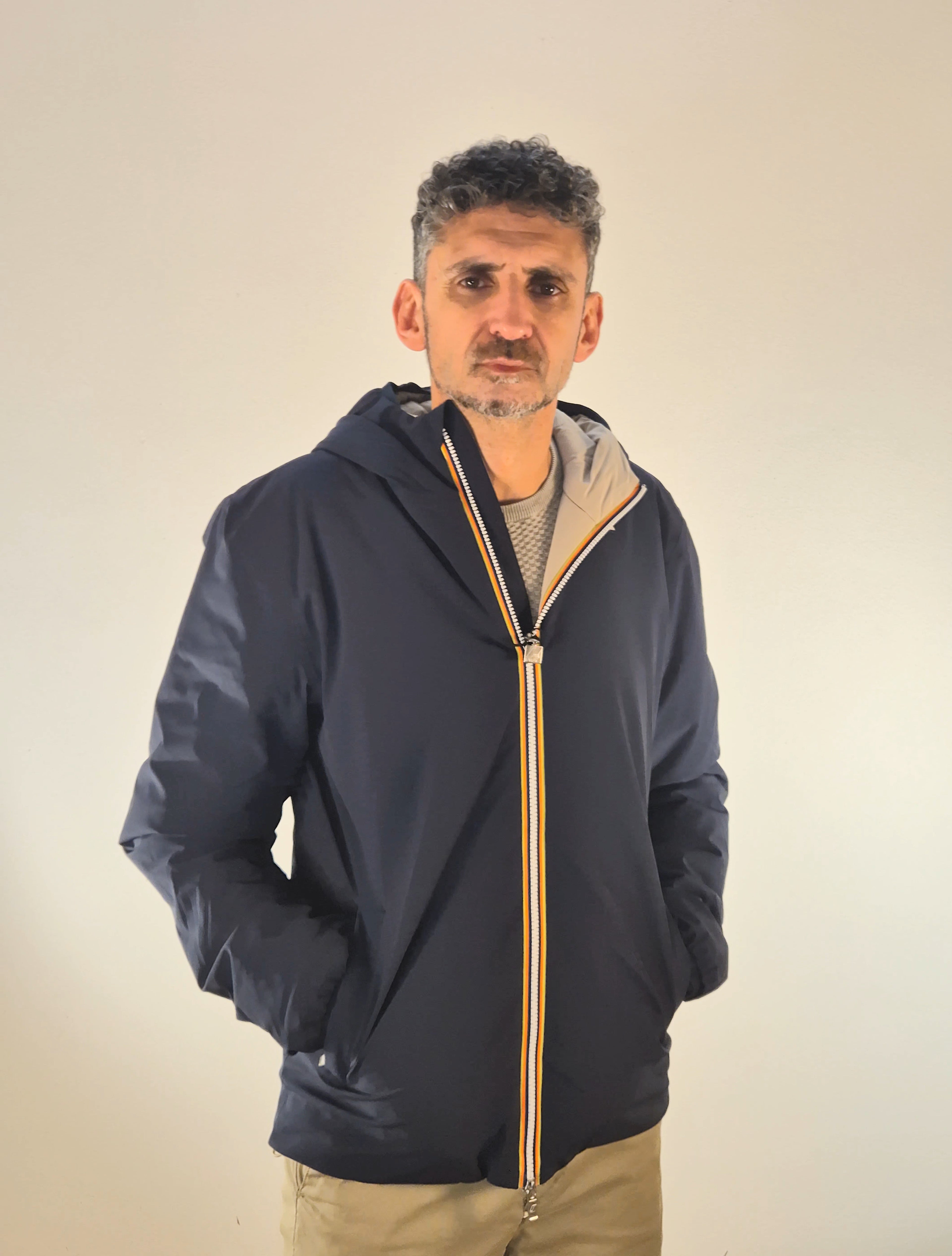 K-way giacca reversibile imbottita Jack warm double K6128VWBBC blu/beige