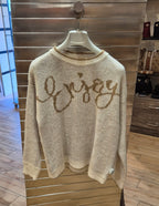 Susy mix maglia con scritta "enjoy" beige 5319U33