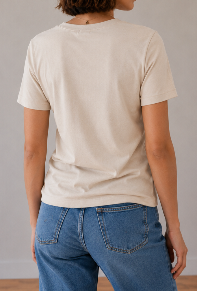 Liu jo t-shirt cotone basic logo piccolo strass WF6348J6308 beige