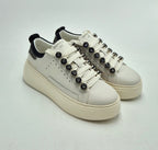 Emanuelle Vee sneakers pelle bianca 425P50317P003 glitter nero