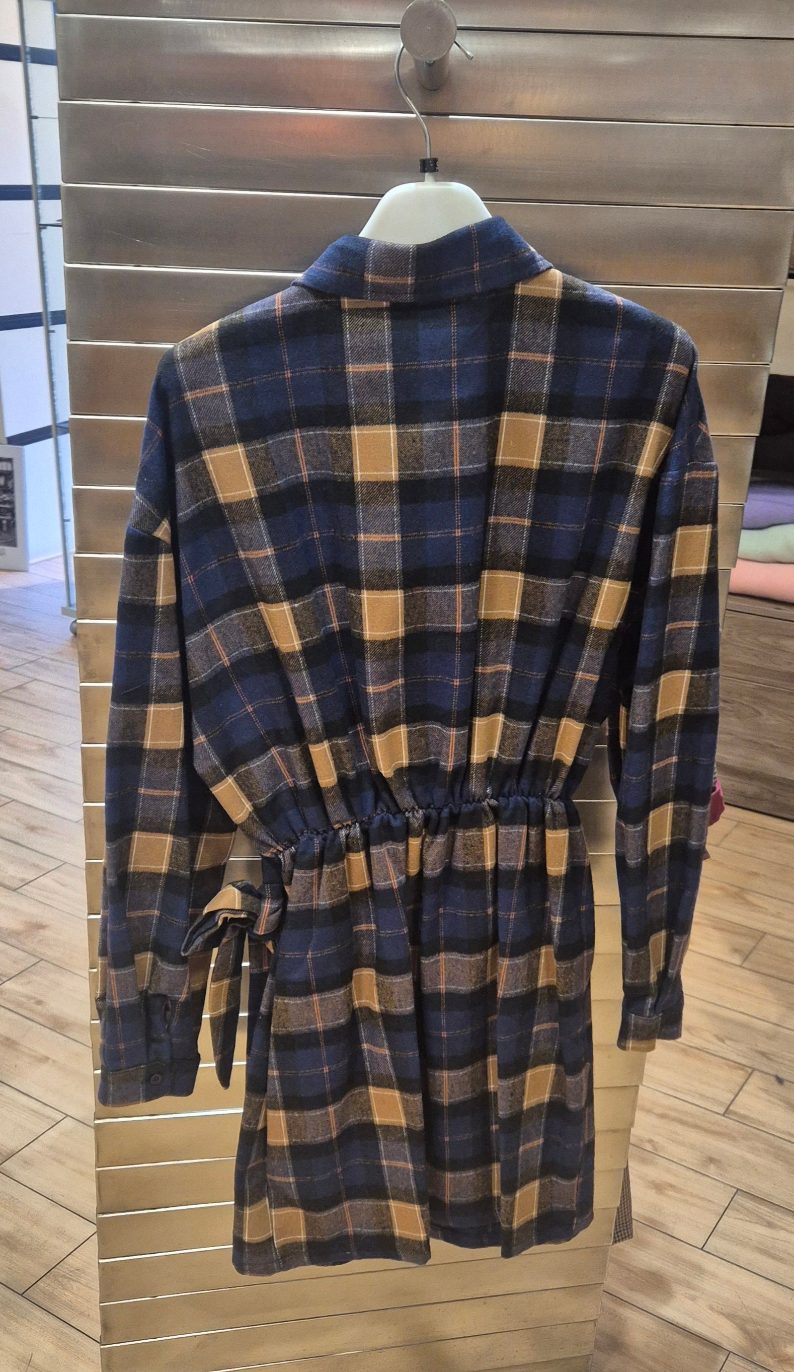 Susy mix abito quadro con fiocco mistocotone caldo D2293AI325