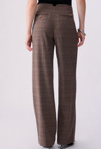 Liu jo pantalone straight principe di galles marrone WF6214T733A