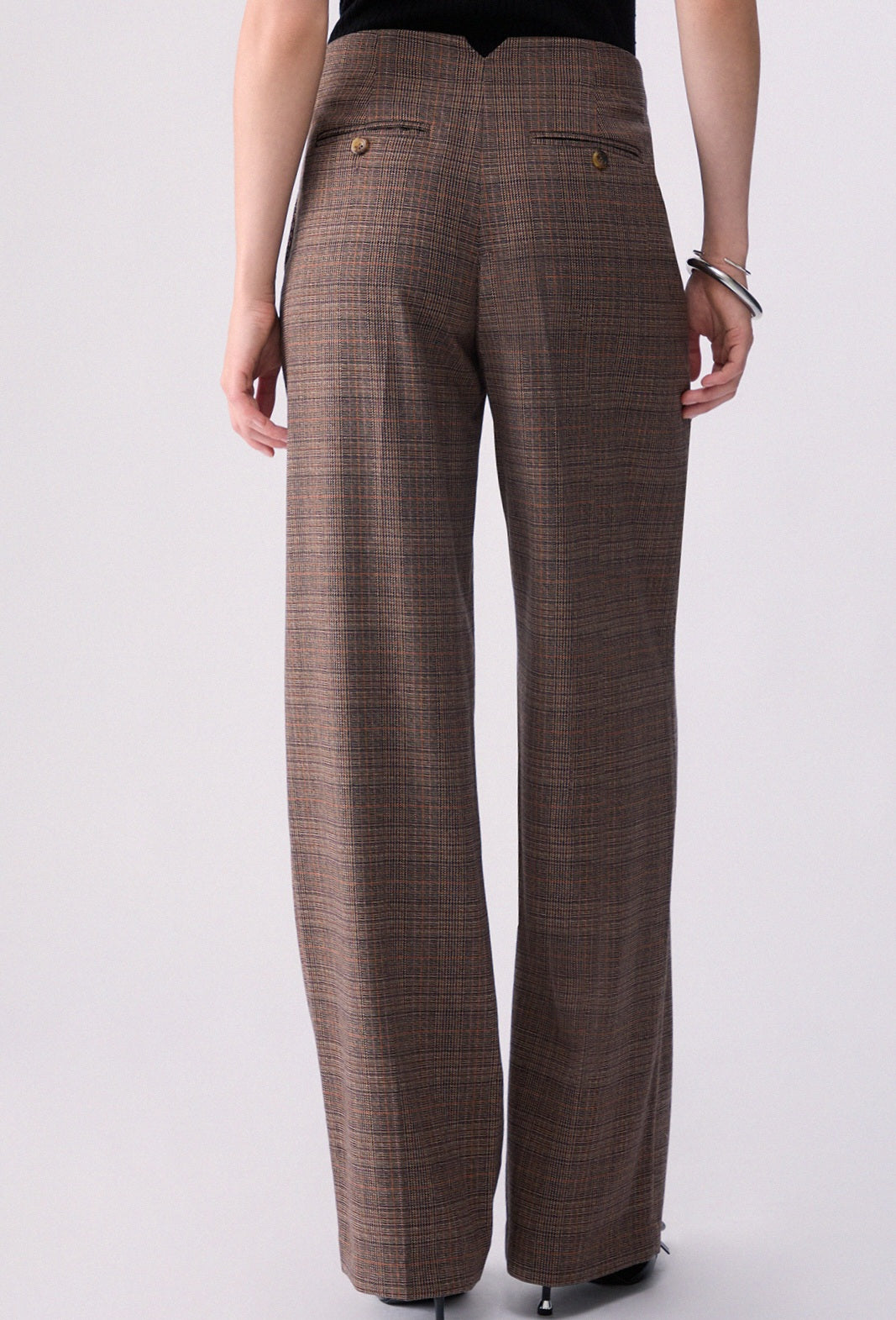 Liu jo pantalone straight principe di galles marrone WF6214T733A