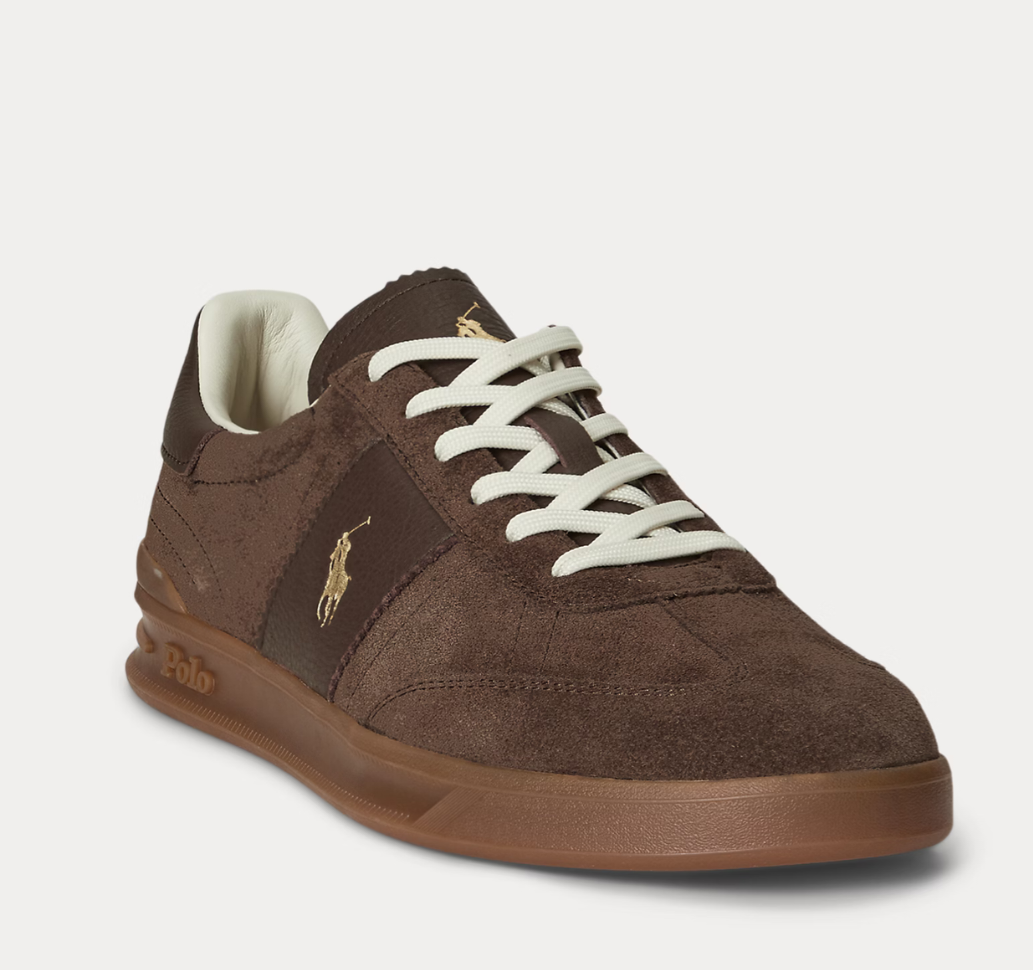 Polo Ralph Lauren sneaker camoscio marrone 809973707001