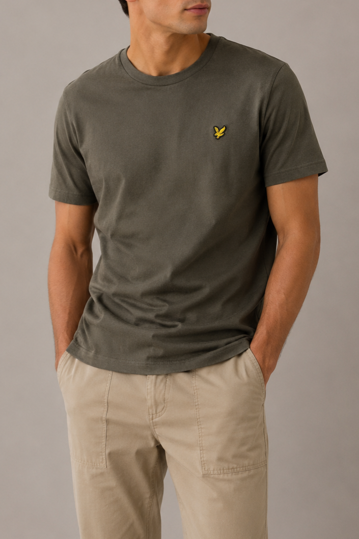 Lyle & Scott t-shirt basic in cotone ts400vogw48 verde fango