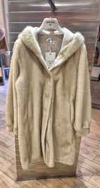 Susy mix ecopelliccia con cappuccio 3/4 colore BEIGE 25923U13