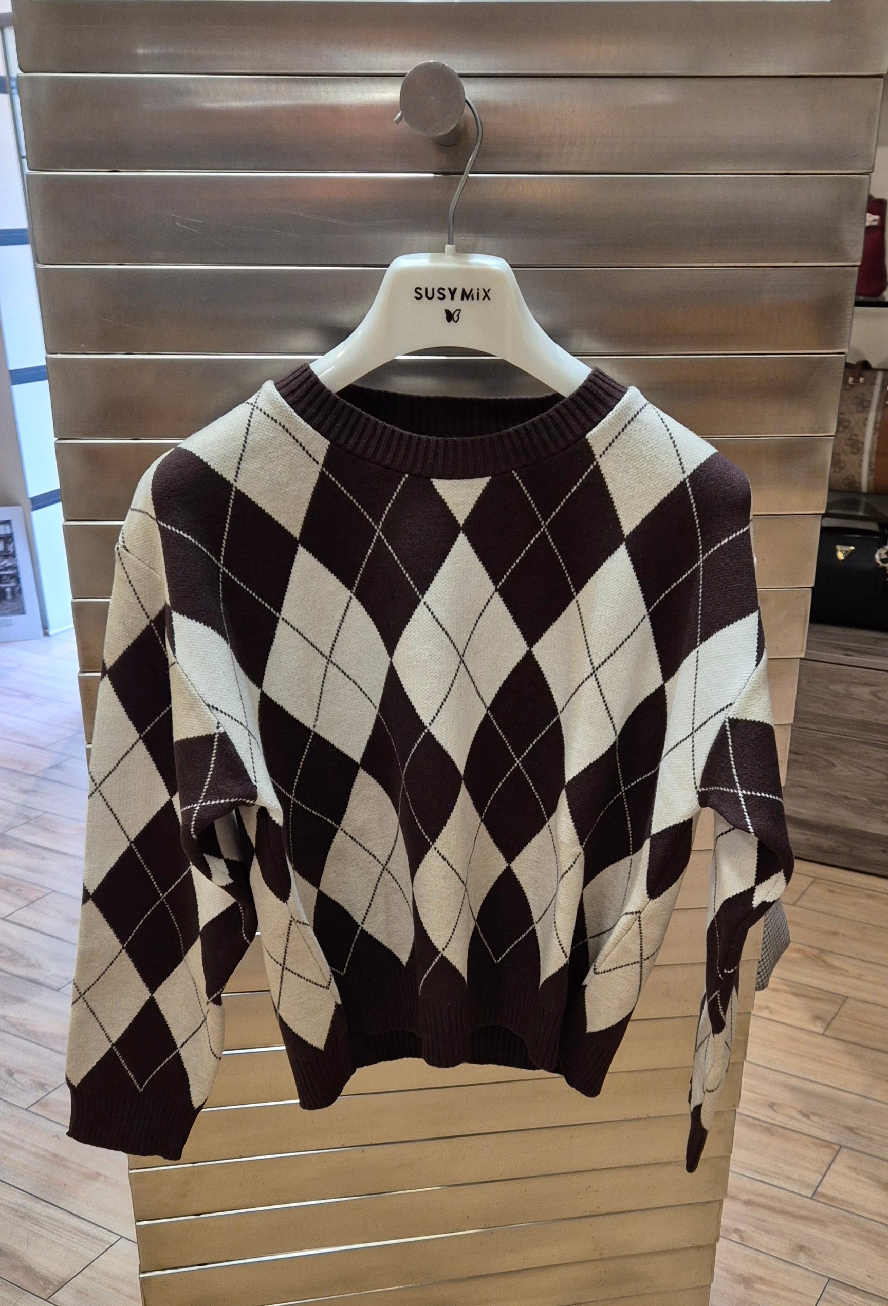 Susy mix maglia con rombi 78507U75 nero