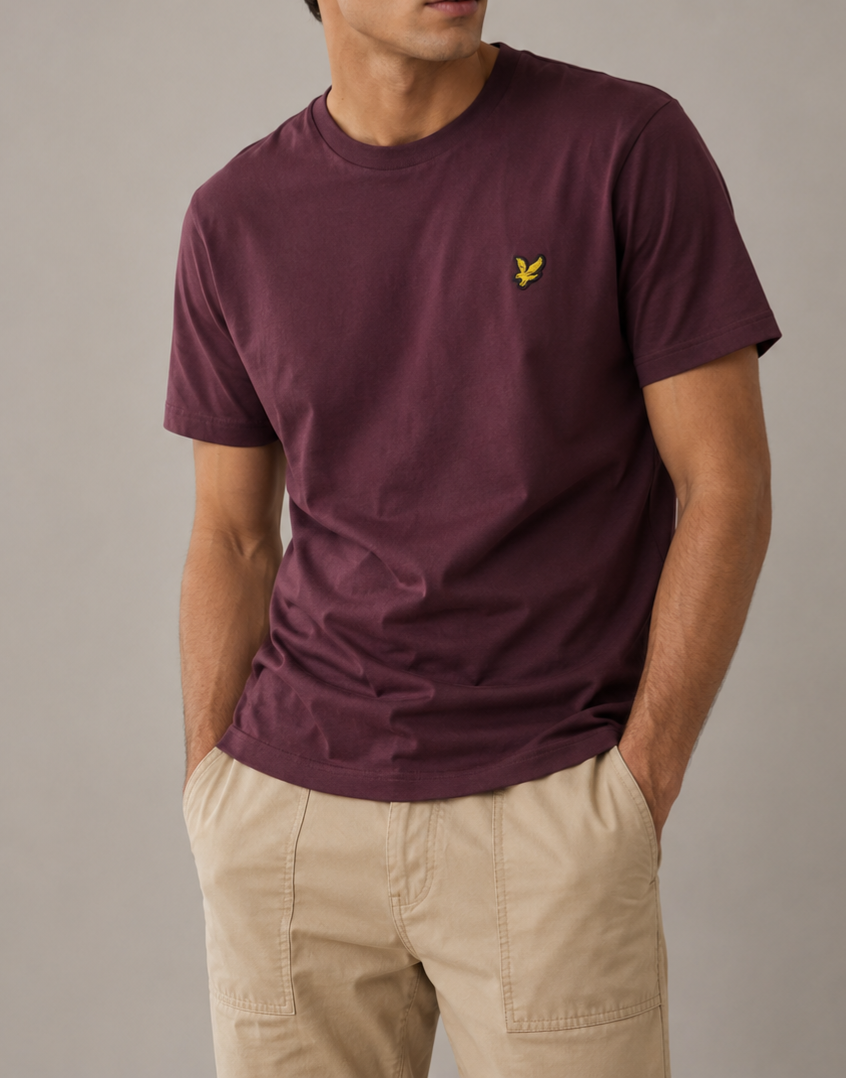 Lyle & Scott t-shirt basic in cotone ts400vogz56 bordeaux