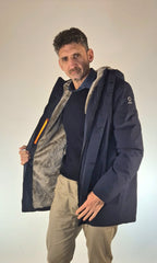 Suns giacchetto con pelliccia interna tessuto tecnico stretch blu GBS53945U