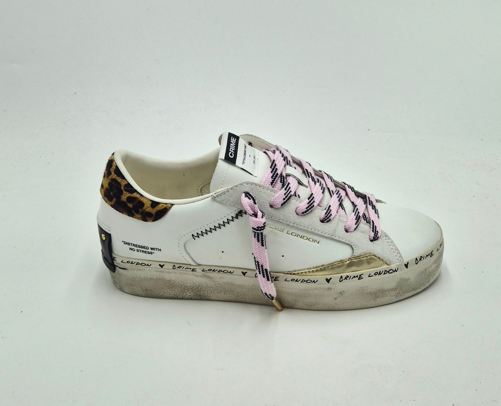 Crime sneakers pelle distressed  25072AA810 pelle bianca
