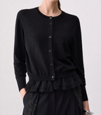 Liu jo cardigan mistolana con profili lingerie WF6034MA16R nero