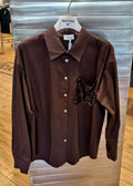 Susy Mix camicia con tasca paillettes testa di moro 26247CP