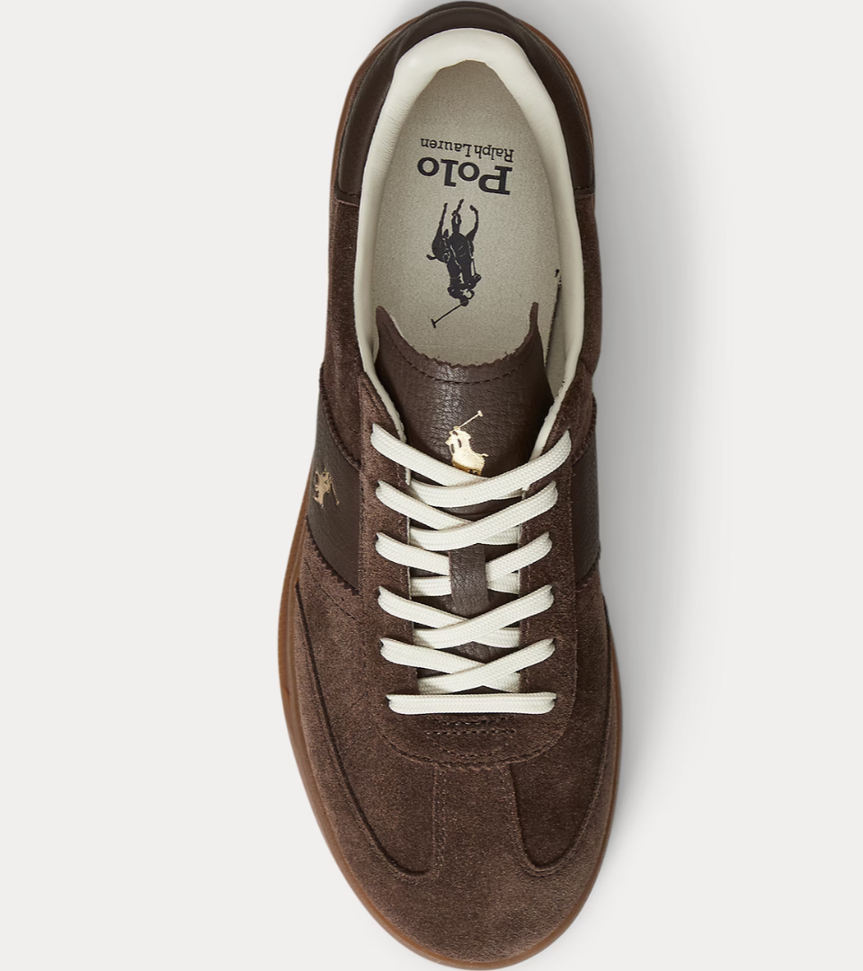 Polo Ralph Lauren sneaker camoscio marrone 809973707001