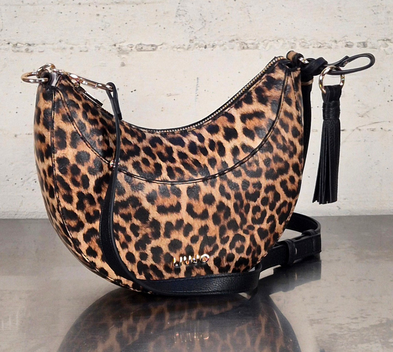 Liu Jo borsa Hobo a mezzaluna piccola maculata AA6186E111900047