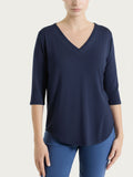 Ragno maglia viscosa scollo v DS48TW blu