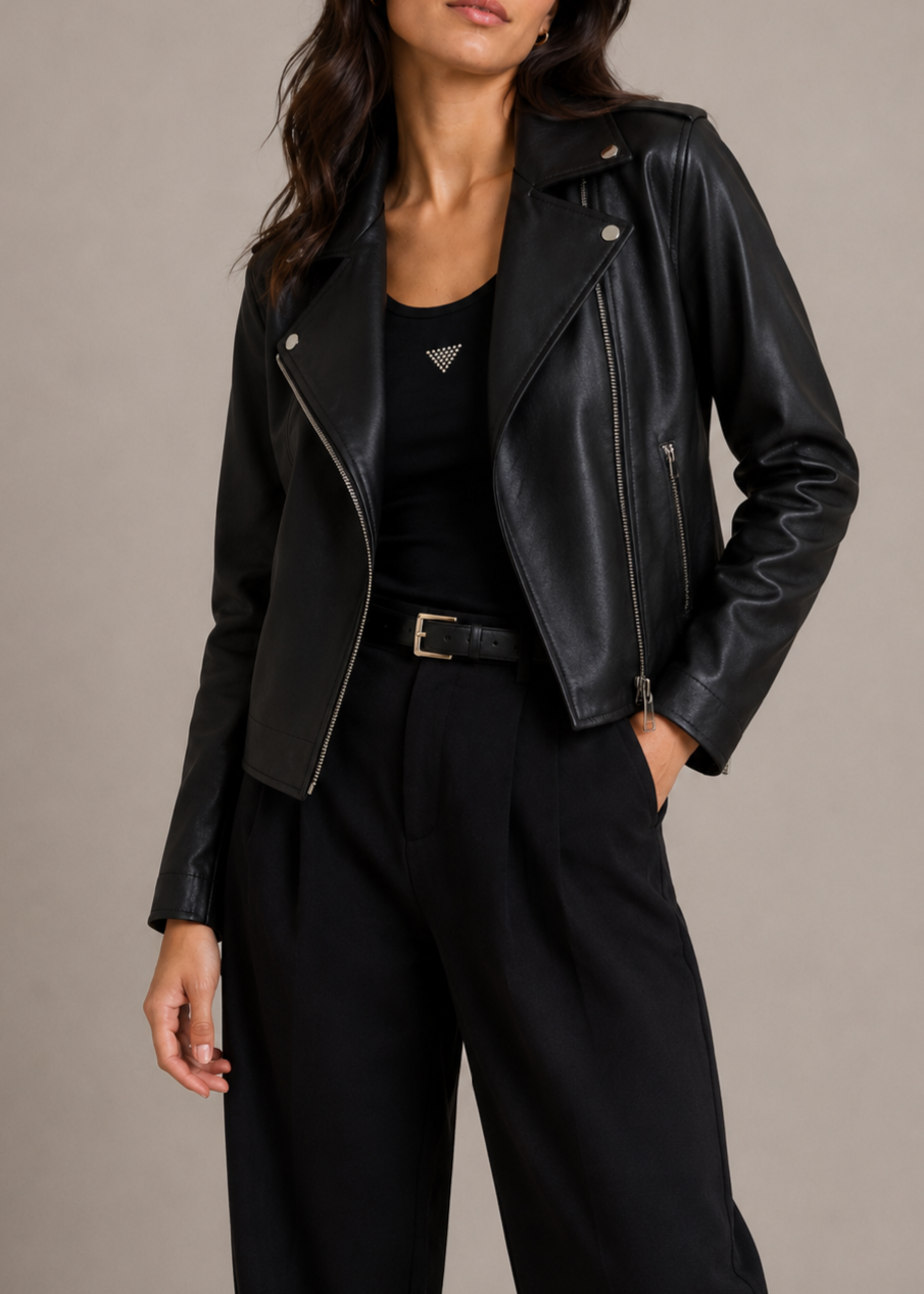 Susy Mix chiodo ecopelle 4158U75 nero