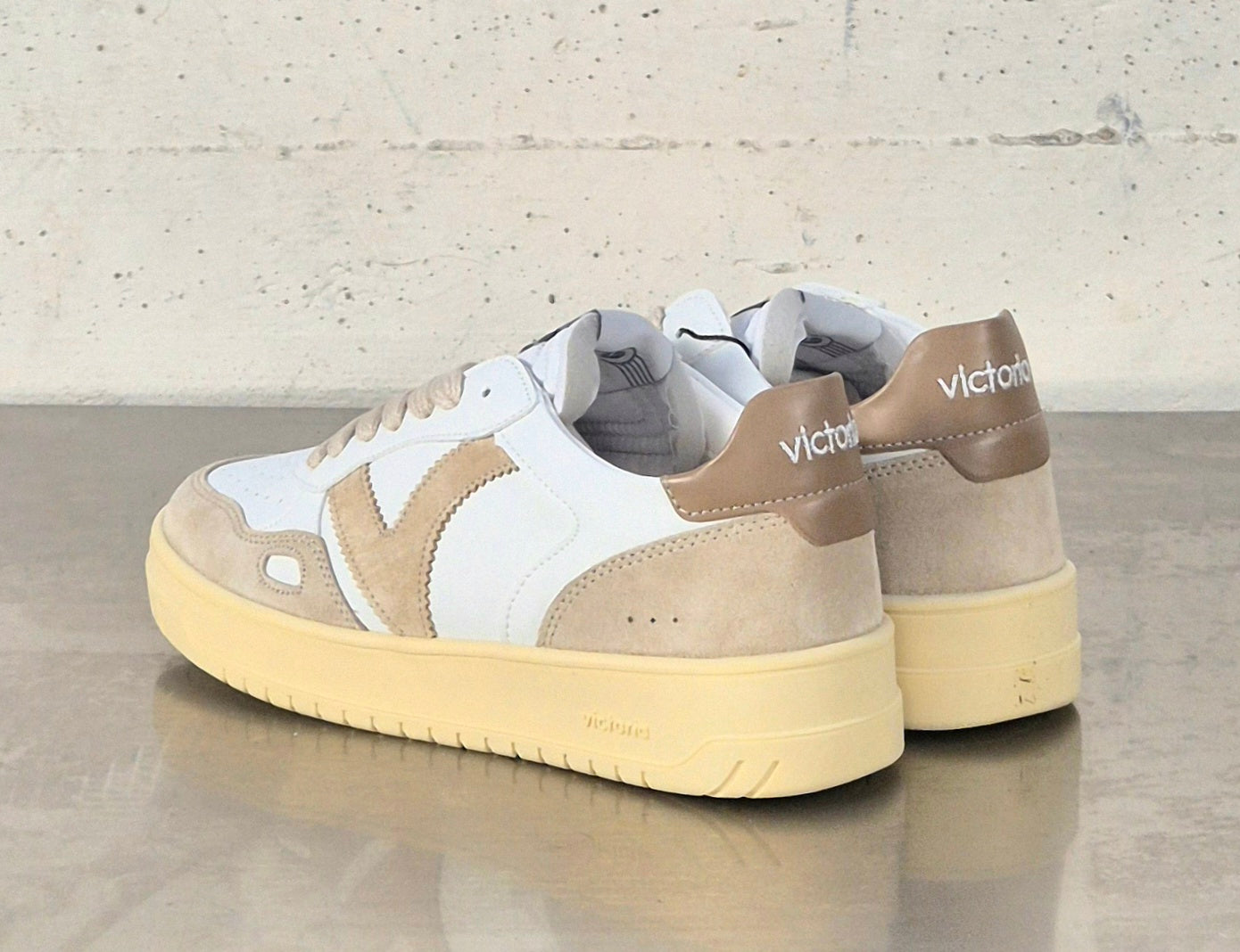 Victoria scarpa donna 1257136 beige pelle e suede bianco/biege/taupe