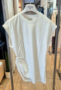 Susy Mix t-shirt cotone ripresa sul fianco 12111U58 panna