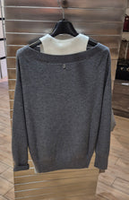 Liu Jo maglia mistolana con effetto canotta con gioielli grigia MF5126MA85Q03738