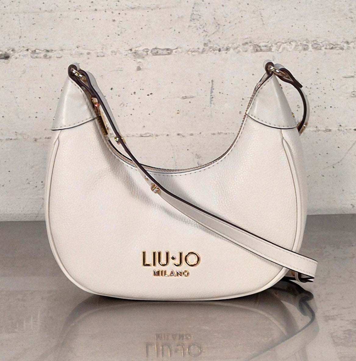 Liu Jo borsa Hobo a mezzaluna piccola crema AA6072E1012X0459