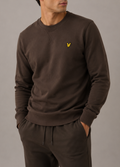 Lyle & Scott felpa girocollo basic in cotone felpato ML1131V marrone