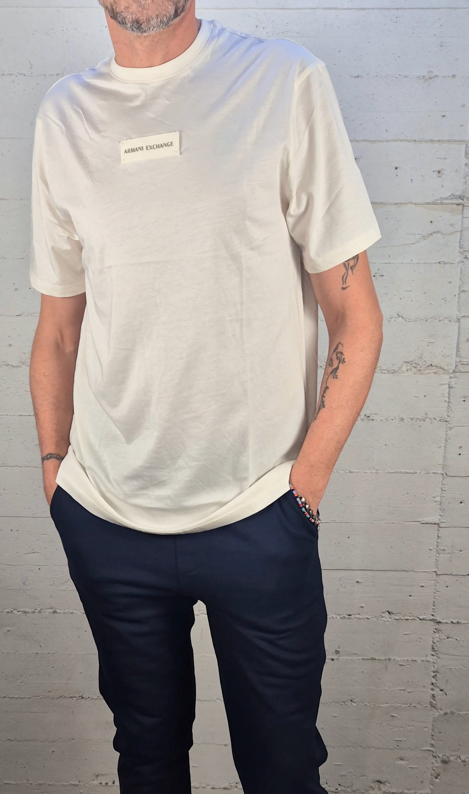 Armani ax t-shirt crema XM002471AF10356U107