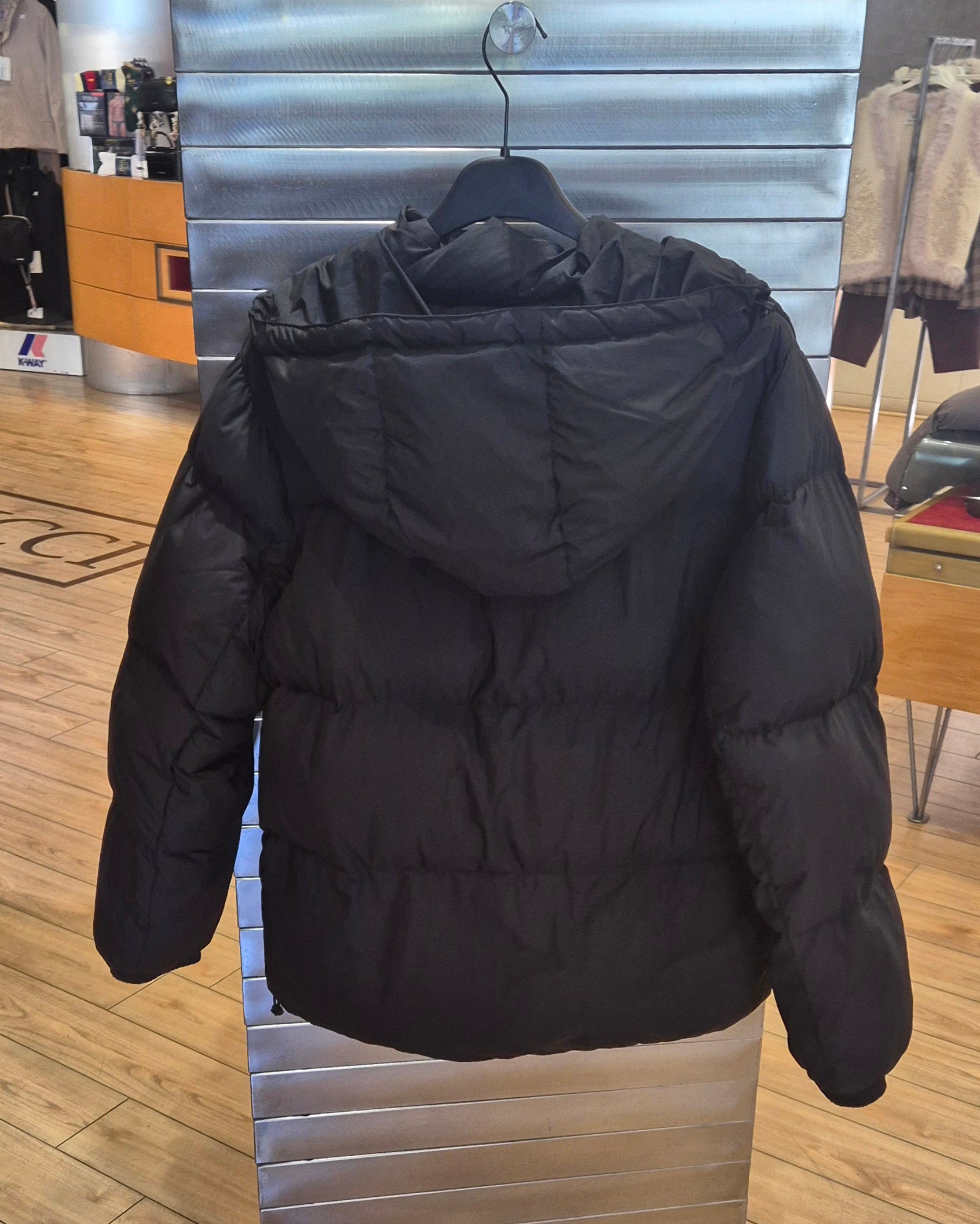 Armani ax piumino d'oca nero XM001098AF1634 nero con cappuccio staccabile