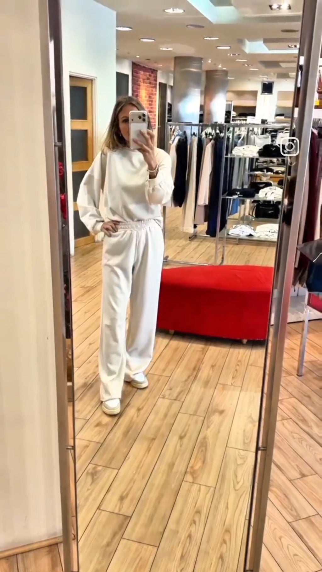 Susy mix tuta felpa+pantalone panna 12014U13