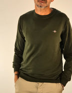 Gant maglia girocollo cotton wool cotone e lana VERDE 25038060068360