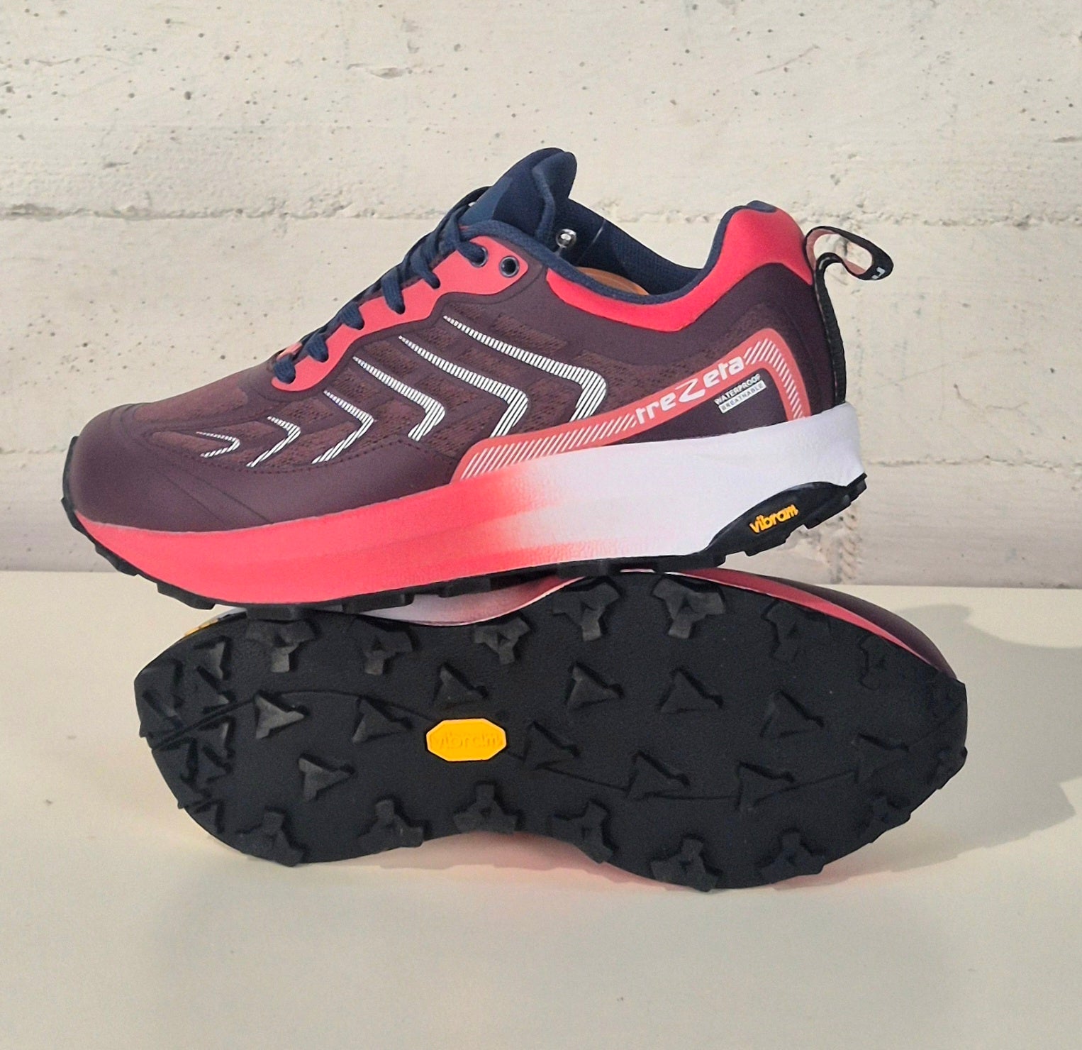 Trrezeta scarpa donna Sekai wp bordeaux/coral fondo vibram