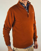 Gant maglia con mezza zip lambswool super fine 2503087213623 ruggine