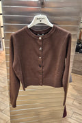 Susy mix cardigan coreana bottoni marrone 880125