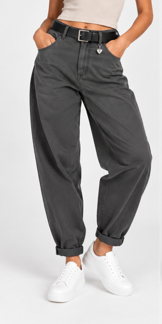 Susy Mix pantalone baloon con cuoricino grigio piombo 60285PMTRU51