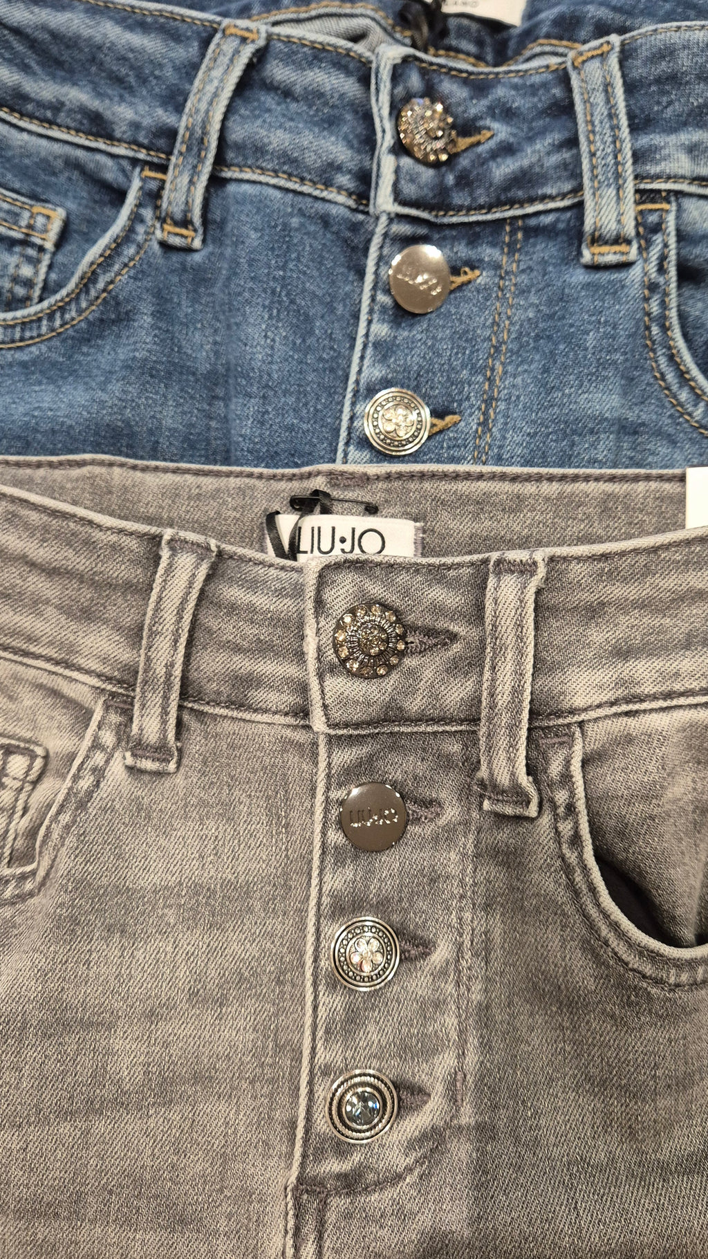 Liu Jo jeans bootcut UA6040D030578967 princess denim medio bottoni gioiello